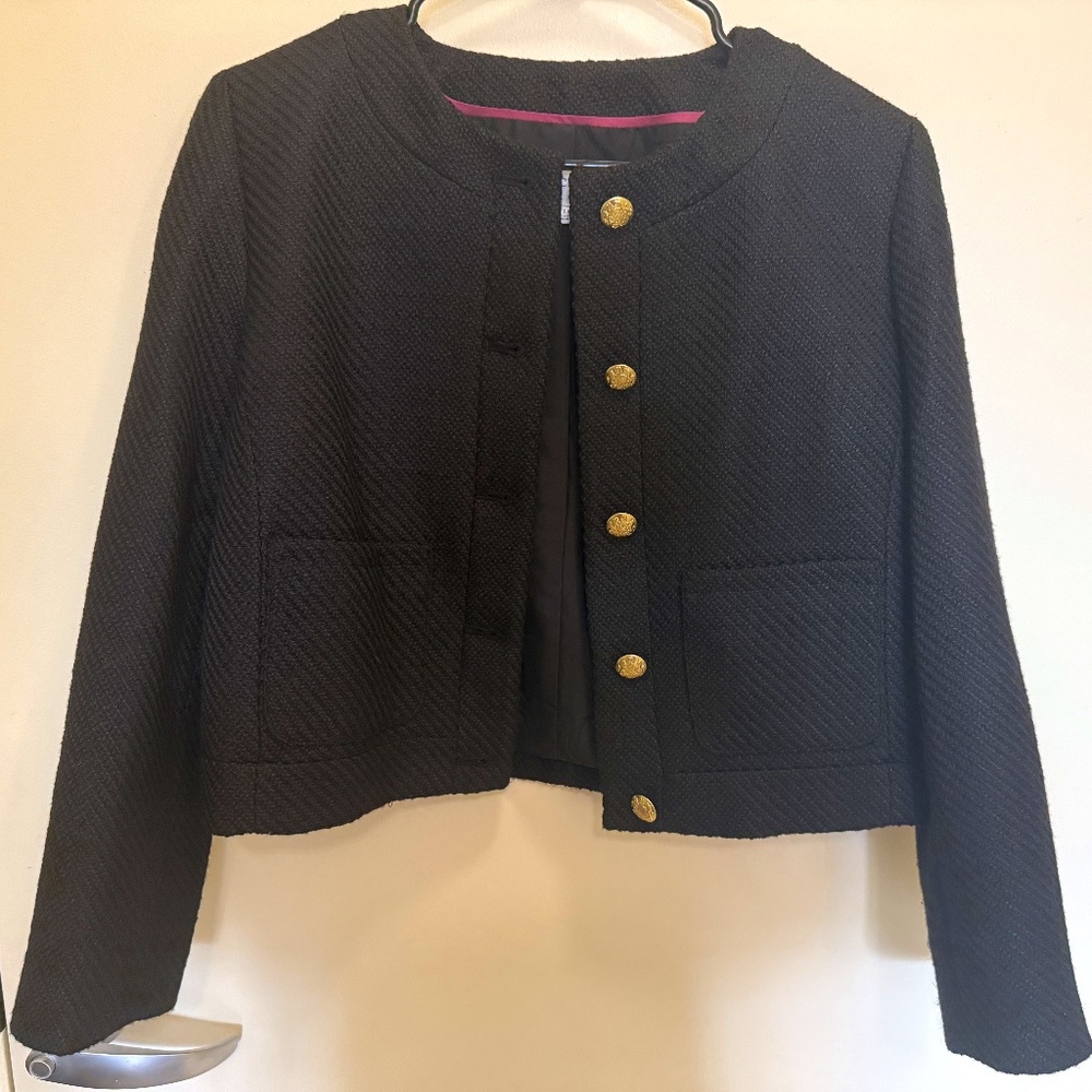 JCrew Factory Tweed Black Jacket